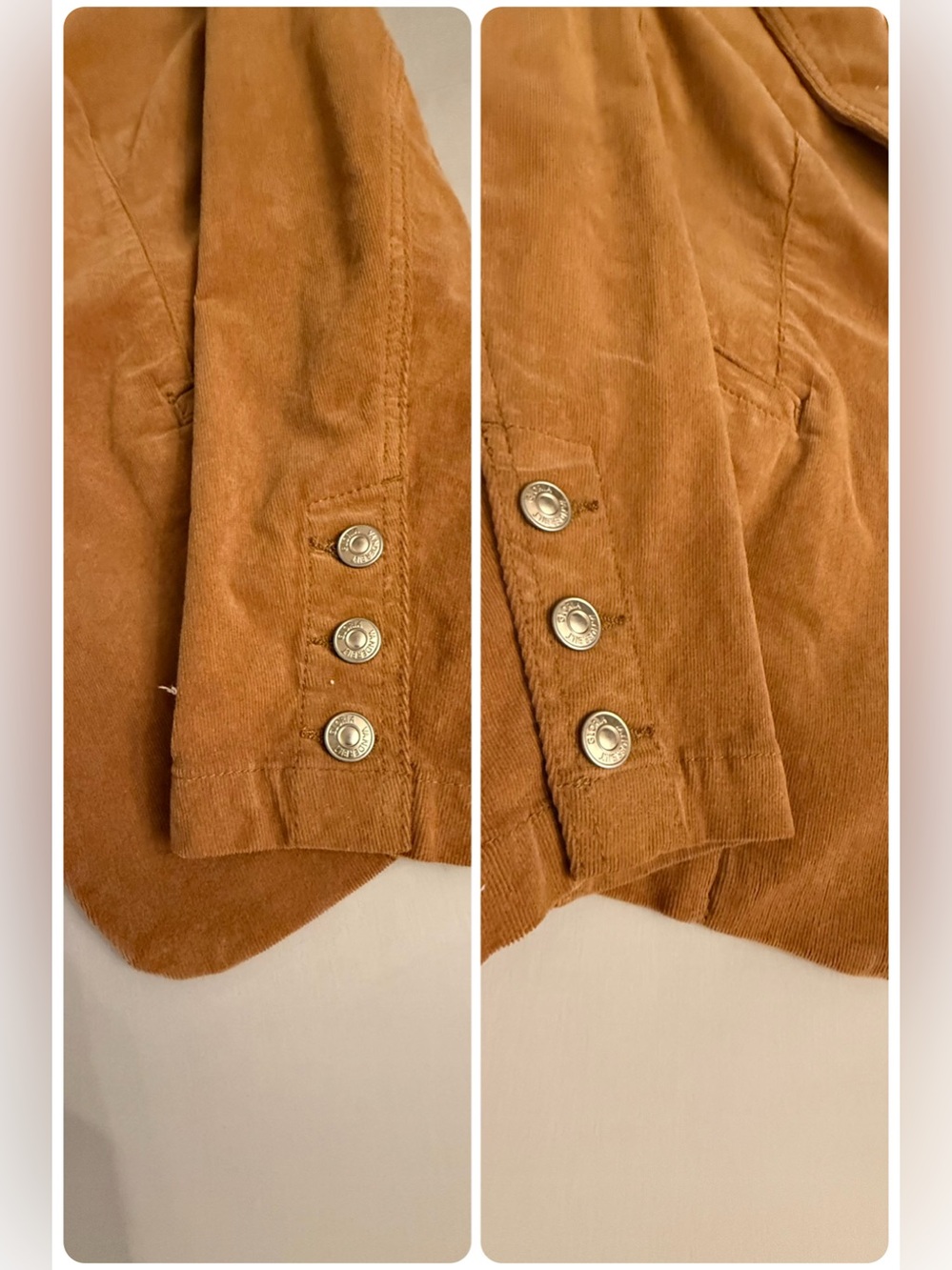 Vintage Gloria Vanderbilt Corduroy Blazer Camel Preppy Brown Stretch Jacket S - Picture 12 of 17